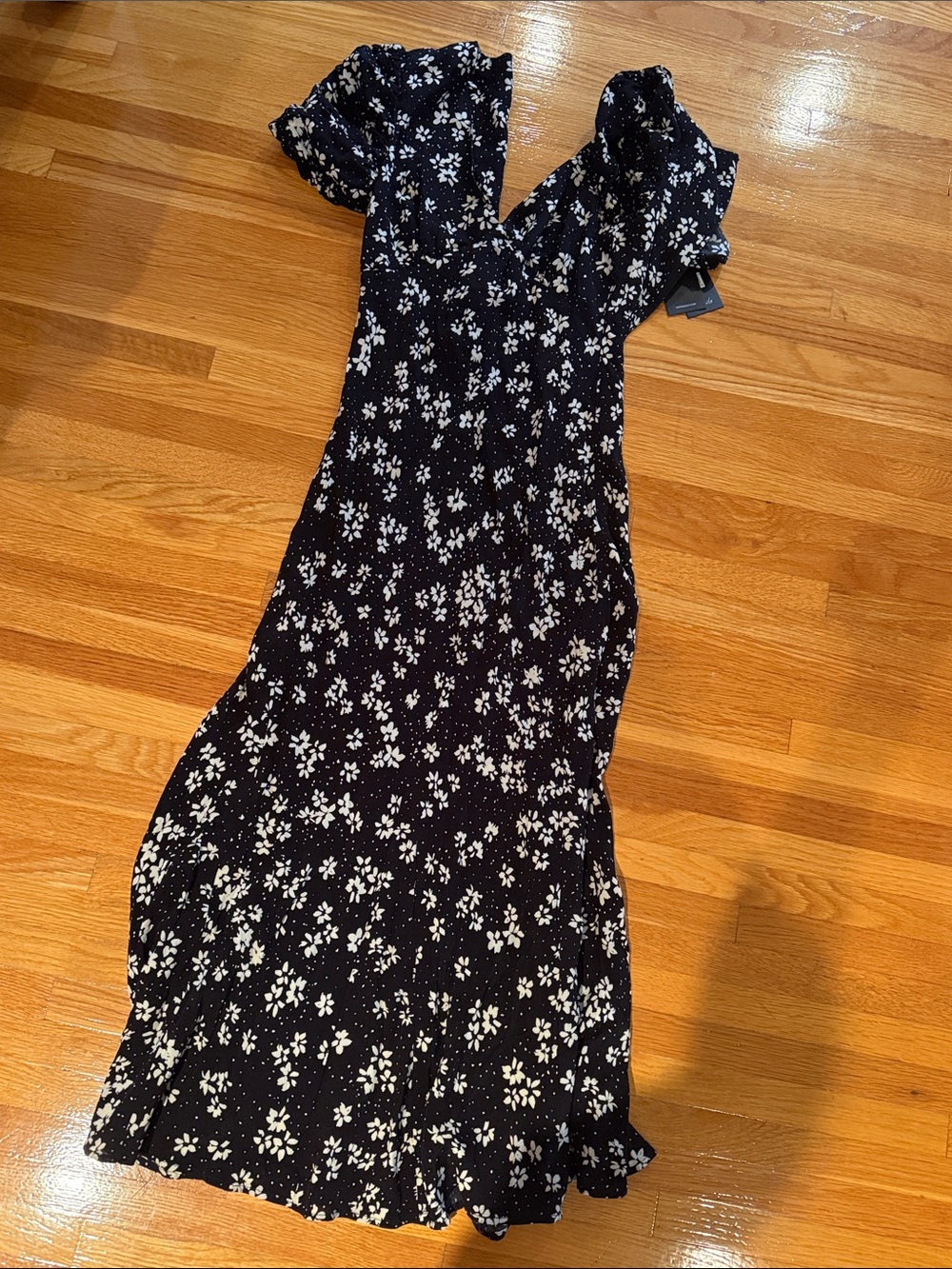 Rails ZARIAH Black Maxi Dress with White Floral Print